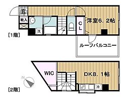ソリッドクレストディーワン 6階1LDKの間取り
