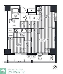 コスモグラン勝どき 4階2LDKの間取り