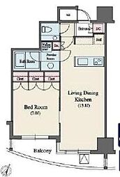 ＭＦＰＲ代々木タワー 14階1LDKの間取り