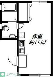 パラディーソ広尾 101 1階ワンルームの間取り