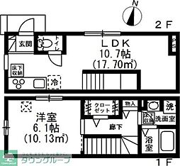 颯(はやて) 1階1LDKの間取り