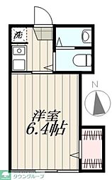 フラット大久保 1階1Kの間取り