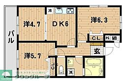 ＡＮＮＥＸ 3階3DKの間取り