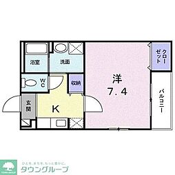 ボニータパレス　宝鏡 1階1Kの間取り