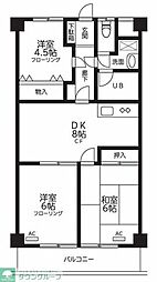 グリーンヒル中馬込 105 1階3DKの間取り