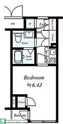 メイクスデザイン白金台 1階1Kの間取り