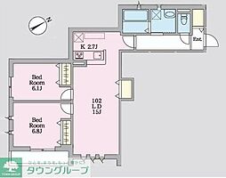 Cozy南馬込 1階2LDKの間取り