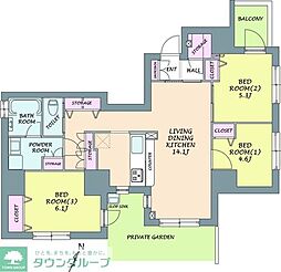 オージュ渋谷 1階3LDKの間取り