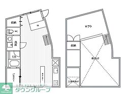 目黒区自由が丘1丁目アパート ワンルームの間取図画像