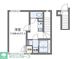 リアンフチュール山王 1Kの間取図画像