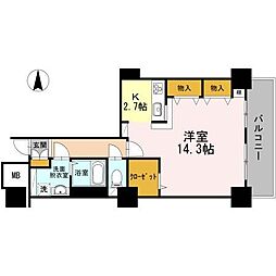 品川シーサイドビュータワー1 1Kの間取図画像