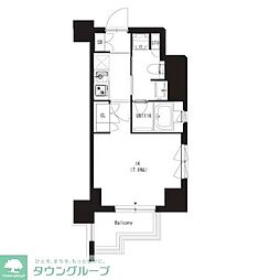 大森ウエスト 1Kの間取図画像