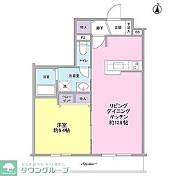 アムール大岡山 1LDKの間取図画像