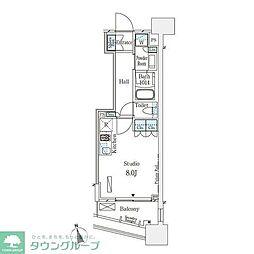 パークナードフィット南青山Vista ワンルームの間取図画像