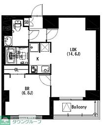 エスティメゾン戸越 1LDKの間取図画像