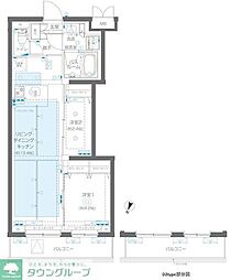 大田区大森中3丁目マンション 2LDKの間取図画像