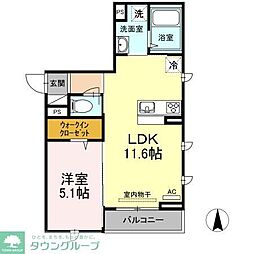 フェリシア 1LDKの間取図画像