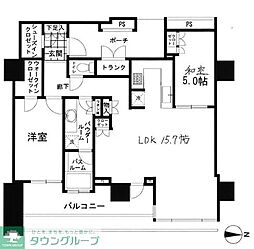 ワールドシティタワーズアクアタワーA3棟 2LDKの間取図画像