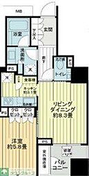 ザ・パークハウス西麻布レジデンス 1LDKの間取図画像
