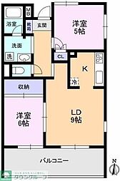 ル・パティオ瀬田 2LDKの間取図画像