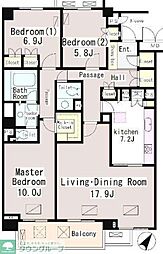 深沢パーク・マンション 3LDKの間取図画像