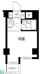 トップ不動前No.1 1Kの間取図画像