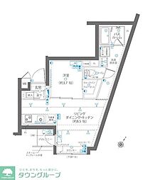 ZOOM碑文谷 1LDKの間取図画像