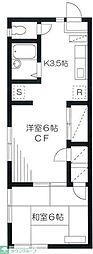 エバラハイツ 2Kの間取図画像