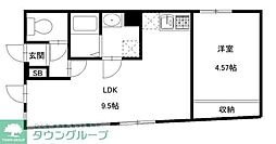 大田区本羽田3丁目マンション 1LDKの間取図画像