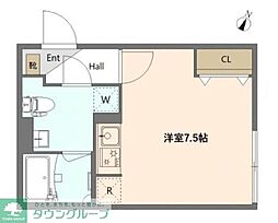 toggle白金高輪 ワンルームの間取図画像