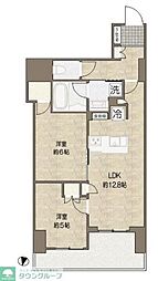 ザ・パークハウス市ヶ谷 2LDKの間取図画像