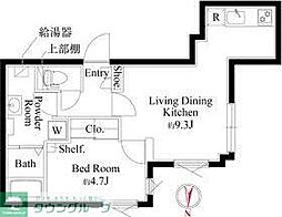 目黒区上目黒3丁目マンション 1LDKの間取図画像