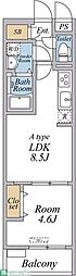(仮称)リブリ・品川区南品川 1LDKの間取図画像
