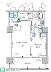 HARUMIFLAGPORTVILLAGED棟 1LDKの間取図画像
