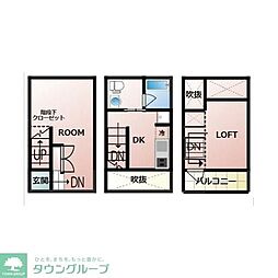 K1-TOWN 1Kの間取図画像