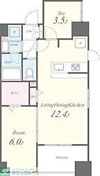 Avenir東麻布 1LDKの間取図画像