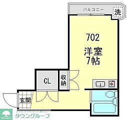 メゾンドールニュー明石 ワンルームの間取図画像