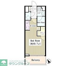パインコート恵比寿 ワンルームの間取図画像