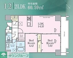 ゼンパレス日本橋 2LDKの間取図画像