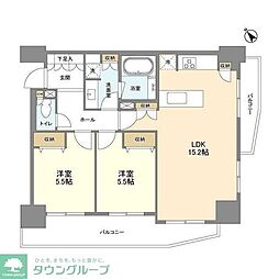 LaSante五反田 2LDKの間取図画像