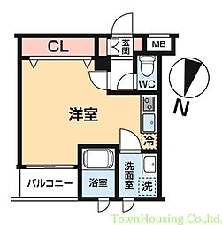 スカイコートグランメゾン御殿山 ワンルームの間取図画像