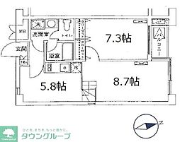 プラザ南大井 1LDKの間取図画像