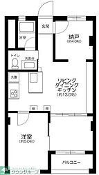 三田第2コーポラス 1LDKの間取図画像