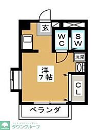 ウエストヒル 1Kの間取図画像