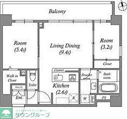 COSMOSGRACIA内神田 2LDKの間取図画像