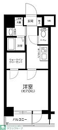 エステムプラザ蒲田TAKARABUNE 1Kの間取図画像