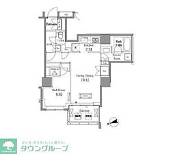 レジディアタワー目黒不動前 1LDKの間取図画像