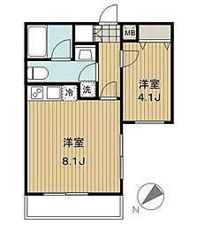 ミリアレジデンス桜新町 1LDKの間取図画像