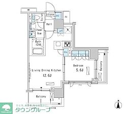 パークアクシス蒲田ステーションゲート 1LDKの間取図画像
