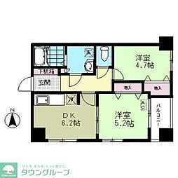 高柳ビル 2DKの間取図画像